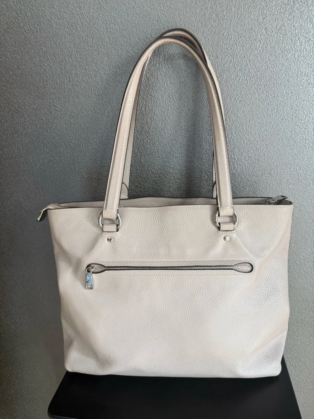 Coach Pebbled Leather Tote in Light Taupe - Picture 2 of 11